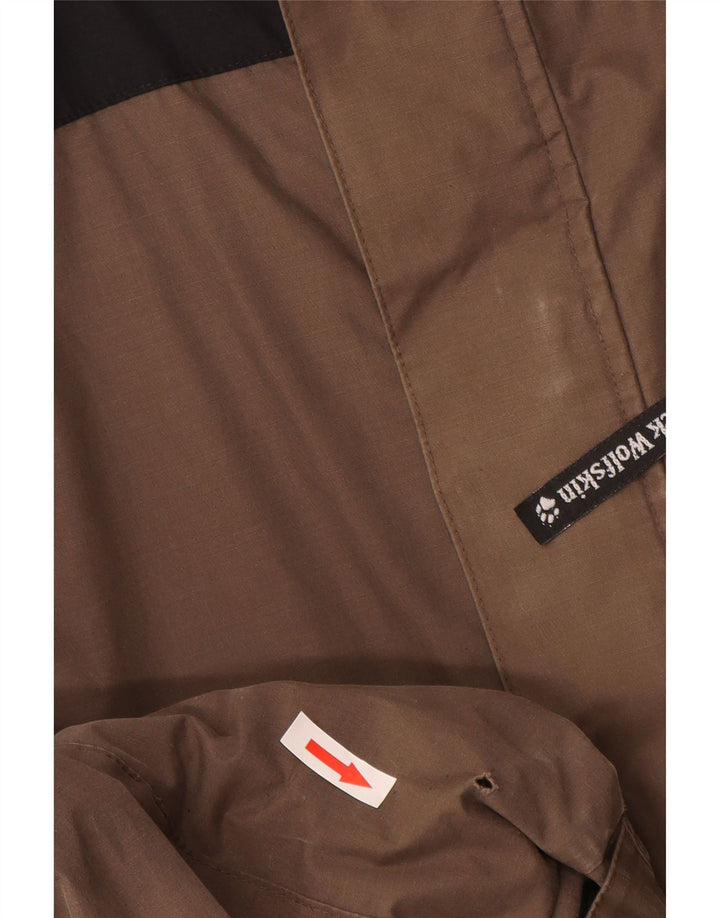 Jack Wolfskin Herren-Windbreakerjacke mit Kapuze, UK 38, mittelbraun, Farbblock