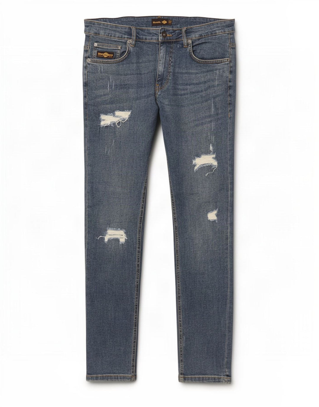 Bench Herren Distressed Slim Jeans W34 L32 Blaue Baumwolle