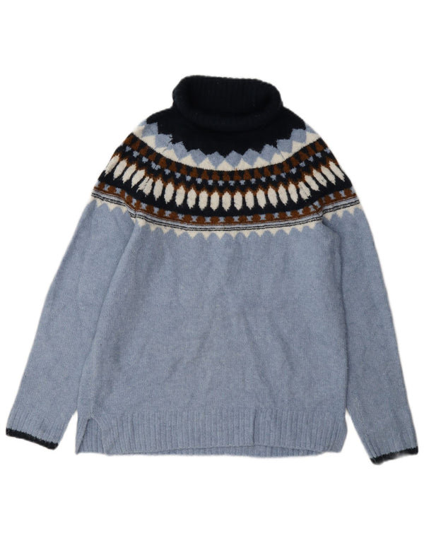 Marks & Spencer Damen-Pullover mit Rollkragen, Gr. 6, XS, Blau, Fair Isle