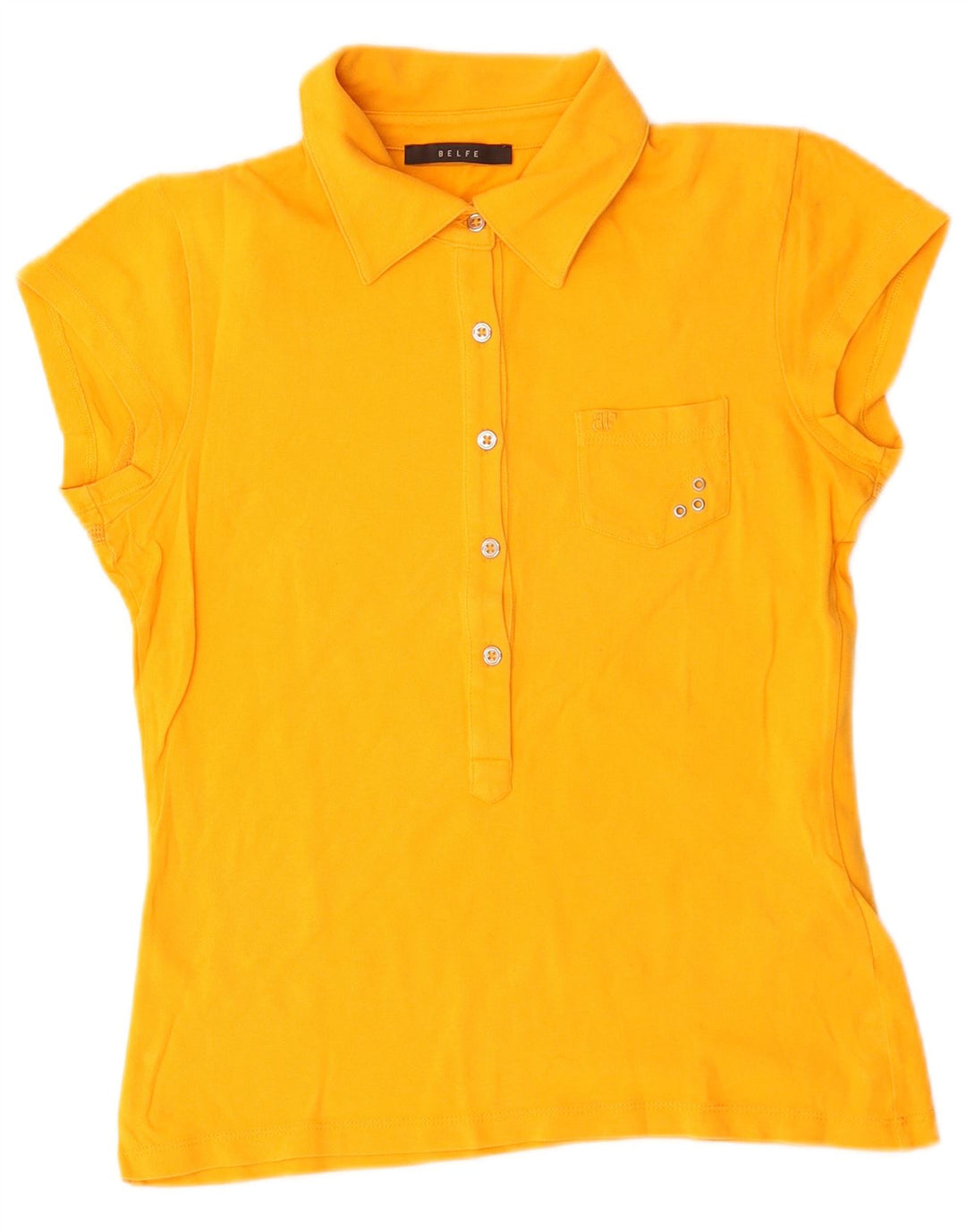 Belfe Damen Poloshirt UK 10 Small Gelb Baumwolle