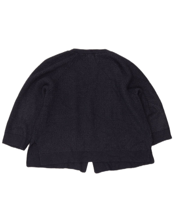 Fat Face Damen Crop 3/4 Ärmel offener Cardigan Pullover UK 16 Large Marineblau