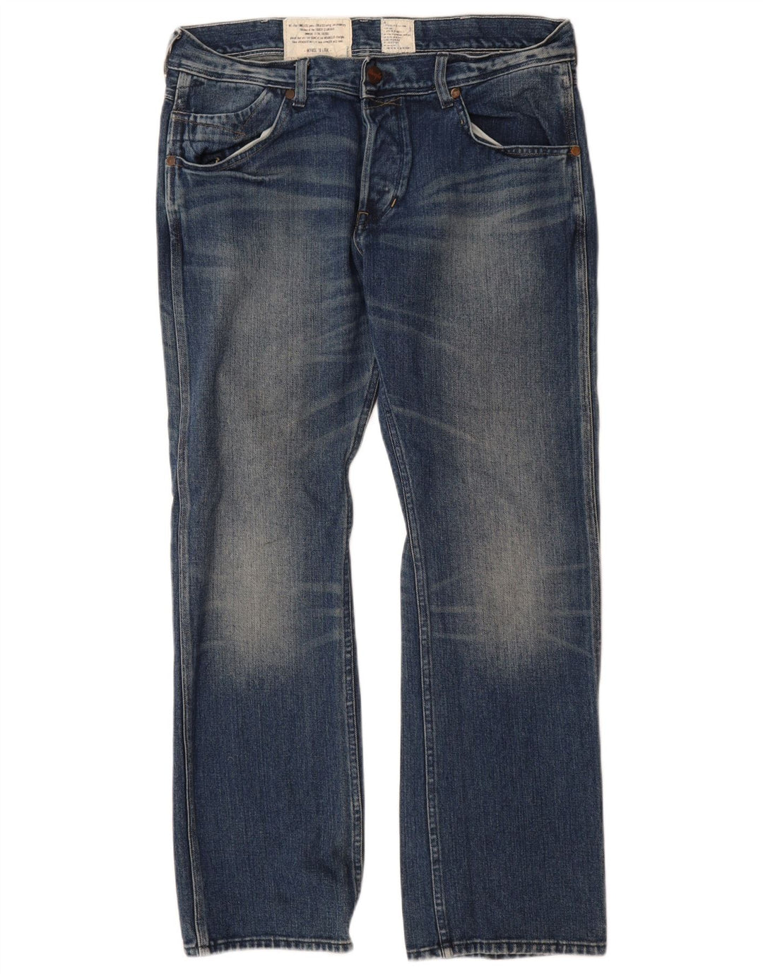 Wrangler Herren Ace Straight Jeans W34 L32 Blaue Baumwolle