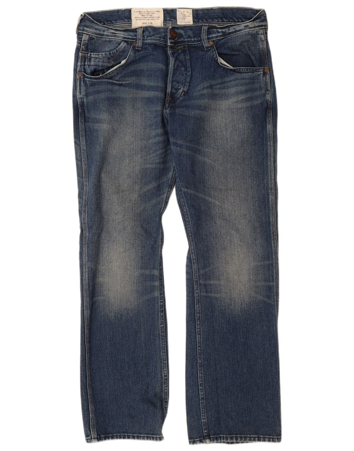 Wrangler Herren Ace Straight Jeans W34 L32 Blaue Baumwolle