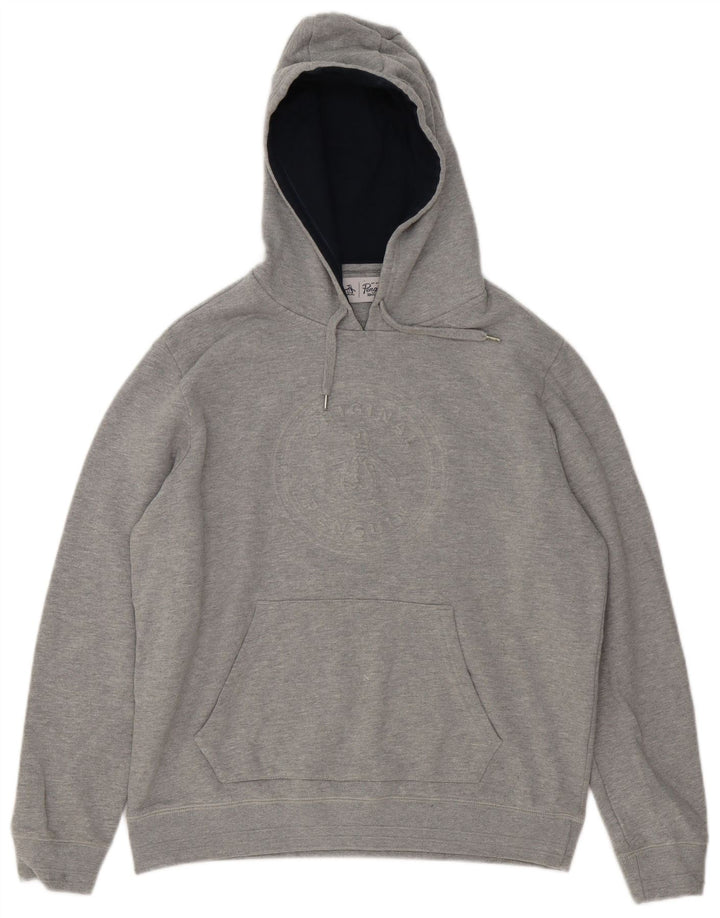 Penguin Herren-Kapuzenpullover mit Grafik, groß, aus grauer Baumwolle