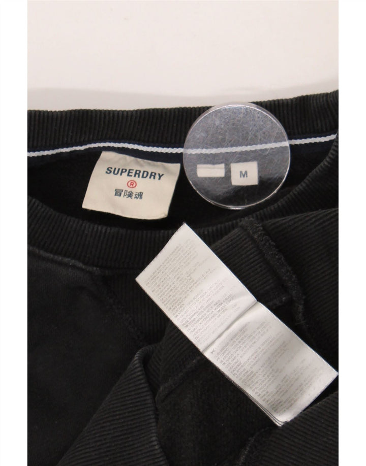 Superdry Herren-Sweatshirt-Pullover aus mittelschwarzer Baumwolle