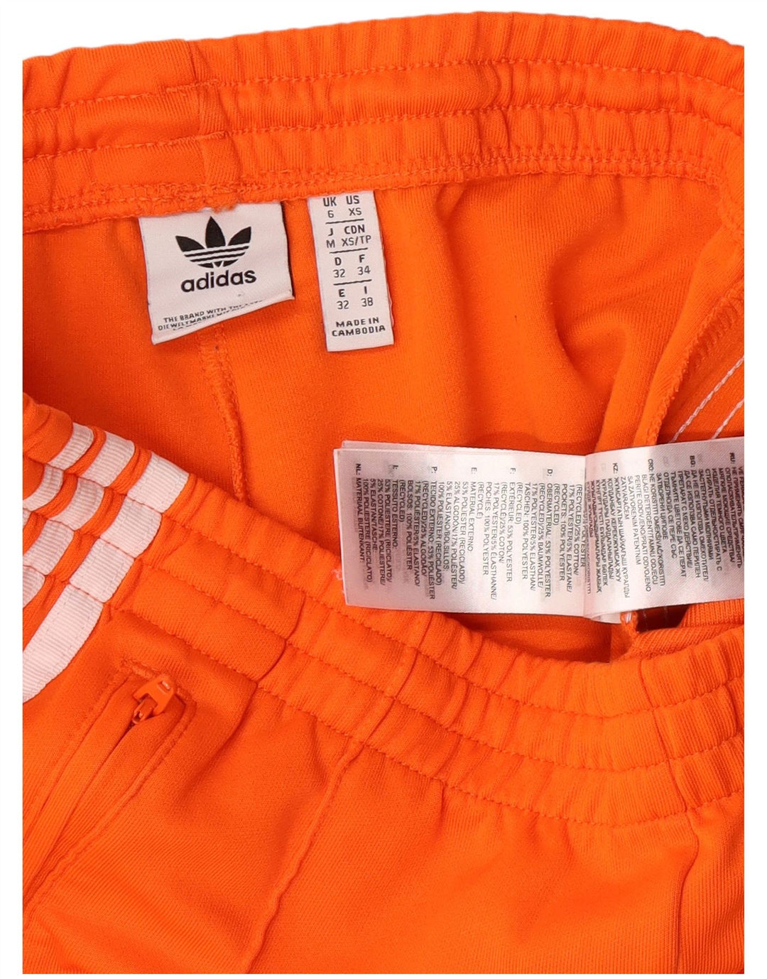 ADIDAS Damen Trainingshose UK 6 XS Orange Polyester