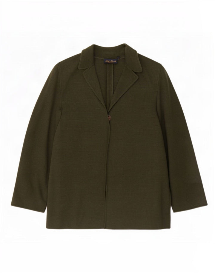 Luisa Spagnoli Damen 1-Knopf-Blazerjacke UK 18 XL Grün