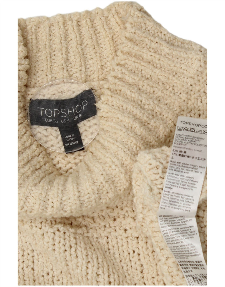 Topshop Damen-Pullover mit Rollkragen, übergroß, Gr. 8, gebrochenes Weiß