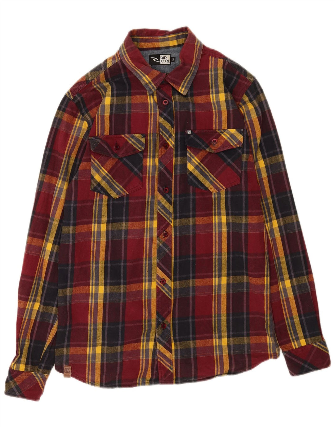 Rip Curl Herren-Flanellhemd, klein, rot kariert