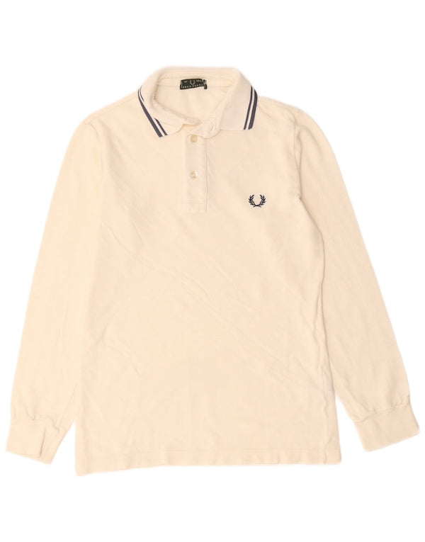 Fred Perry Langarm-Poloshirt für Jungen, 11–12 Jahre, aus weißer Baumwolle