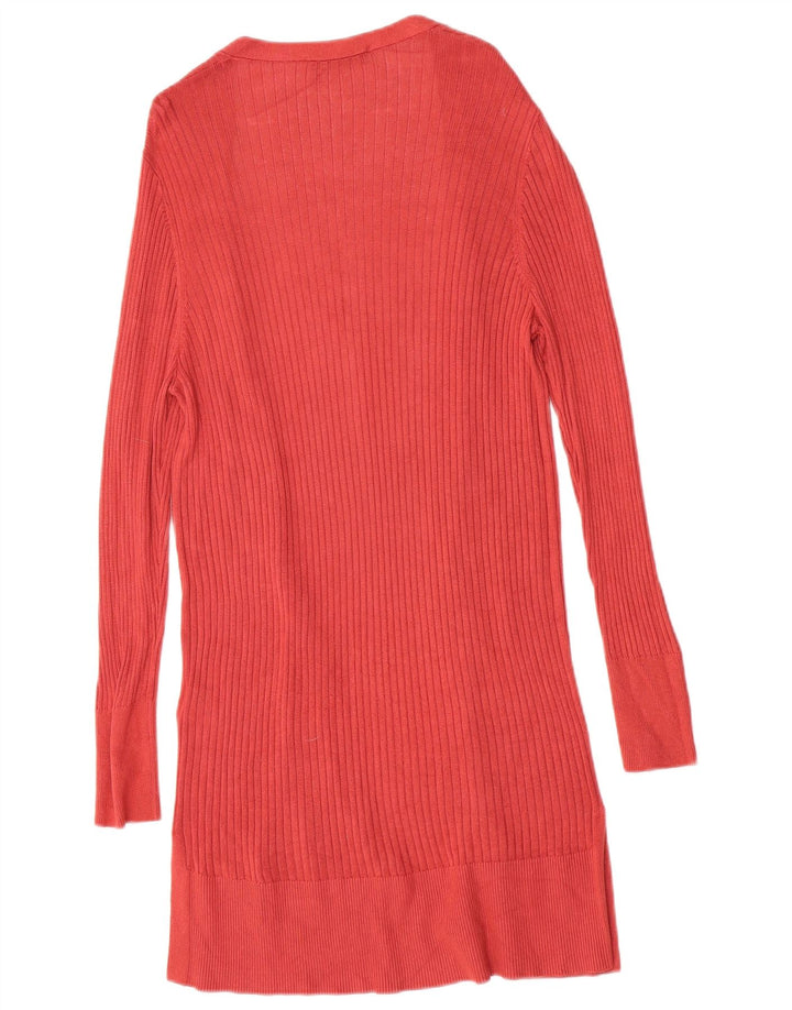 Oasis Damen Longline Open Cardigan Pullover UK 12 Mittelrote Viskose