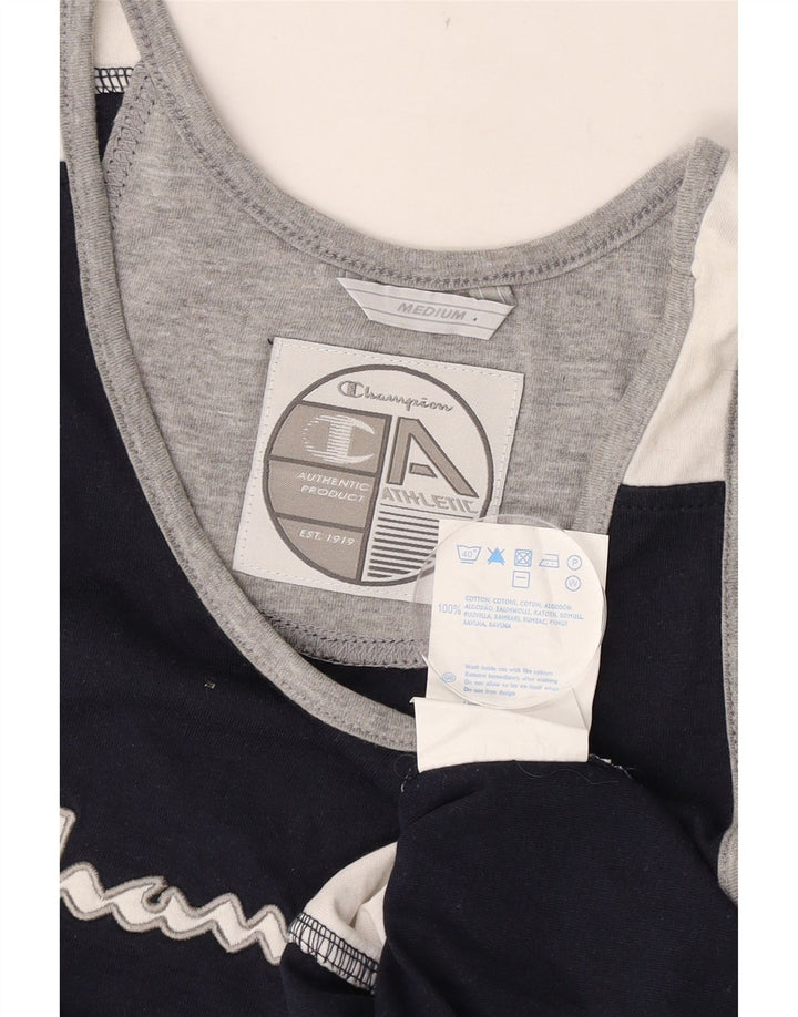 Champion Herren-Unterhemd mit Grafik, mittelgroß, marineblau, Colourblock-Baumwolle