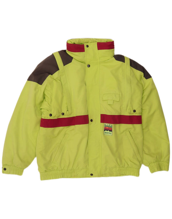 Norwegen Herren-Skijacke mit Kapuze, IT 50, groß, grünes Colourblock-Nylon