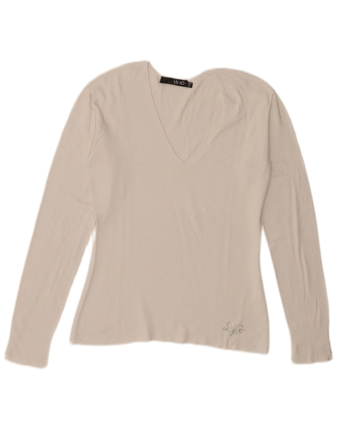 Liu Jo Damen Top Langarm IT 42 Mittelweiß