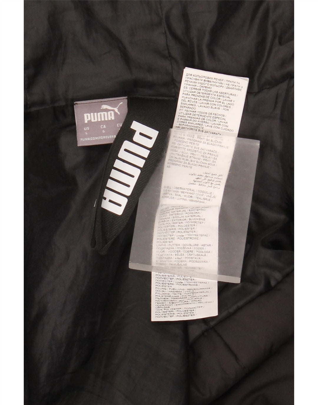 Puma Damen-Kapuzenjacke, wattiert, UK 16, Größe L, Schwarz, Polyester