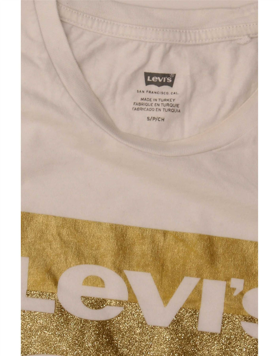 Levi's Damen-T-Shirt mit Grafik, UK 10, Größe S, Weiß