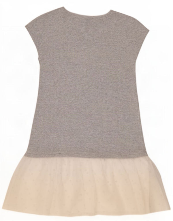 Benetton Girls A-Line Dress 9-10 Years Grey Colourblock
