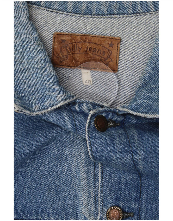 BILLY JEANS Mens Denim Jacket IT 48 Medium Blue Cotton
