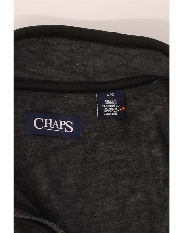 CHAPS Mens Fleece Jacket UK 40 Large Grey Polyester Vintage Chaps and Second-Hand Chaps from Messina Hembry 