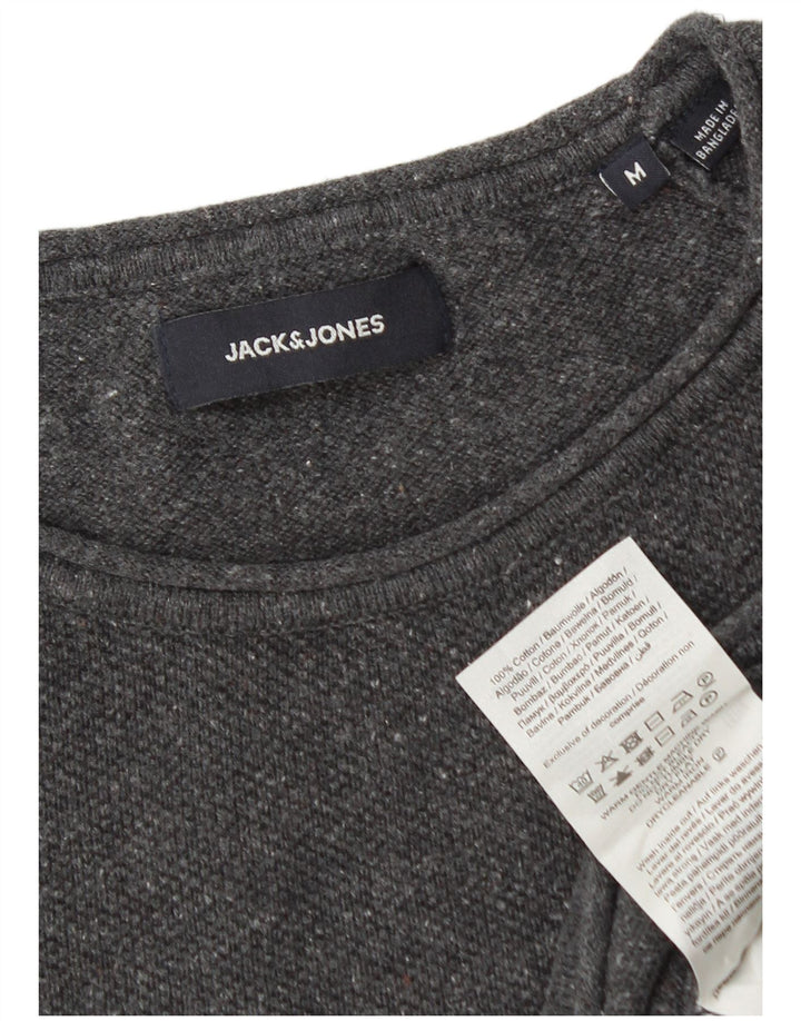 Jack & Jones Herren-Pullover mit Rundhalsausschnitt, mittelgraue Baumwolle