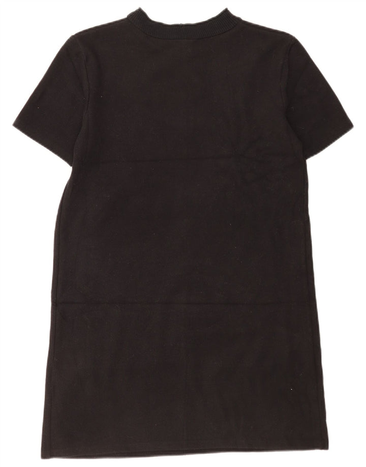 Zara Damen Pulloverkleid mit kurzen Ärmeln, UK 12, Mittelschwarz