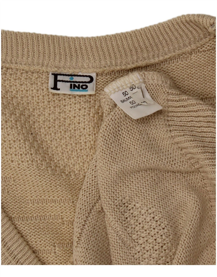 Vintage Herren Weste Tank Top IT 50 Medium Beige Baumwolle