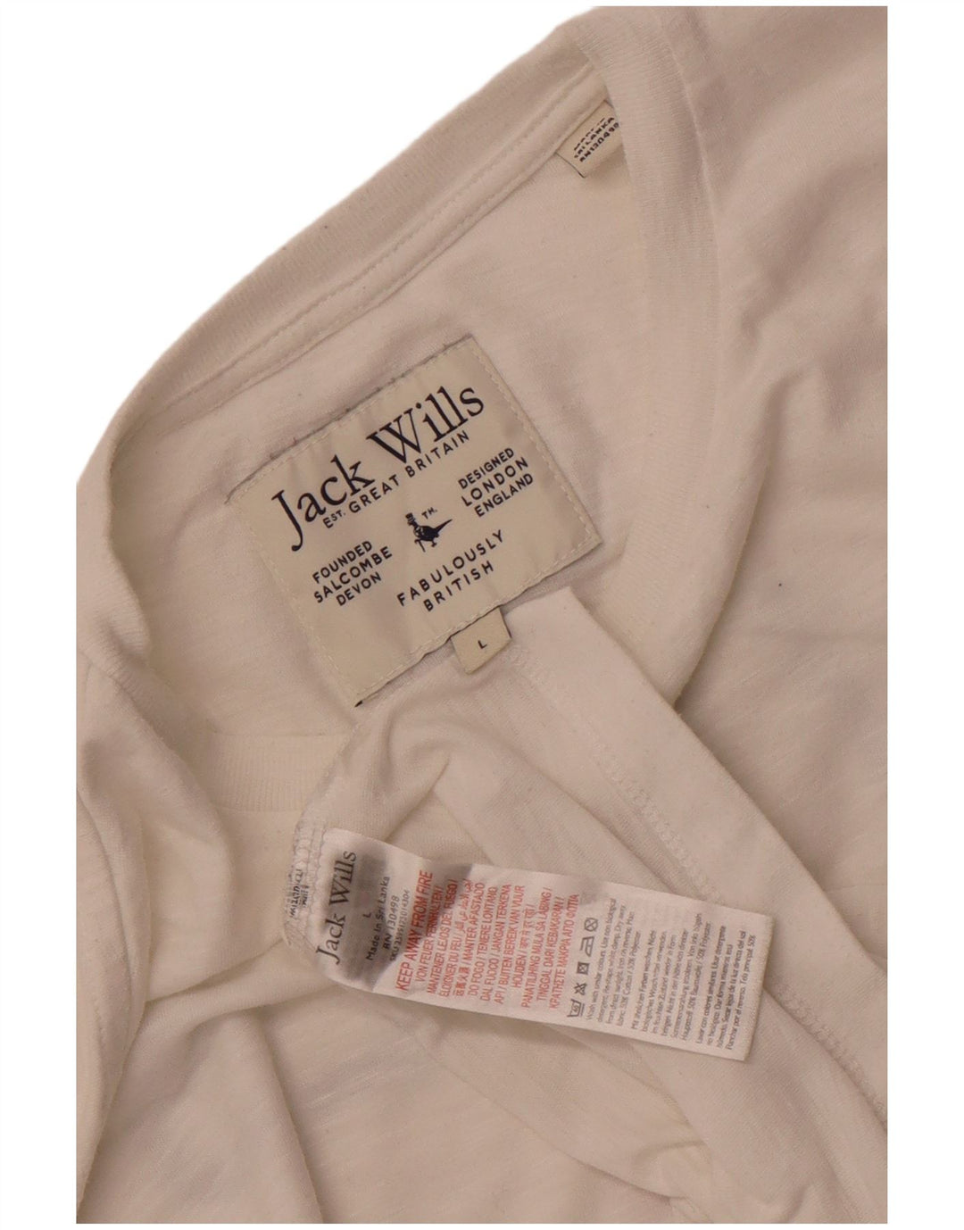 JACK WILLS Herren-T-Shirt mit Grafik, Größe L, aus weißer Baumwolle