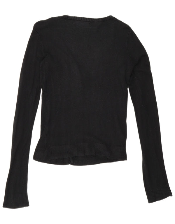 Zara Damen-Cardigan-Pullover UK 10 Small Schwarz Rayon