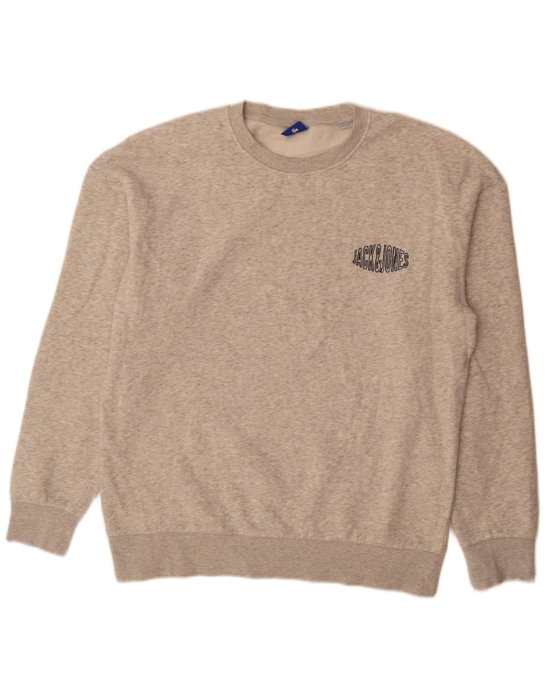 Jack & Jones Herren-Sweatshirt-Pullover, groß, grau gefleckte Baumwolle