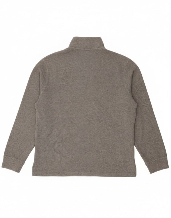 Polo Ralph Lauren Mens Zip Neck Top Long Sleeve Large Grey Cotton