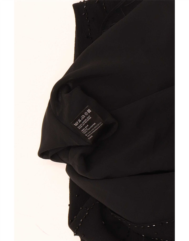 Marks & Spencer Damen ärmelloses Blusenoberteil, UK 20 2XL, schwarze Seide