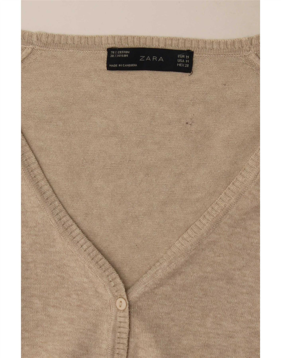 Zara Damen Strickjacke UK 12 Medium Beige