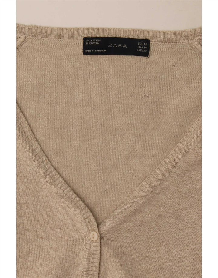 Zara Damen Strickjacke UK 12 Medium Beige
