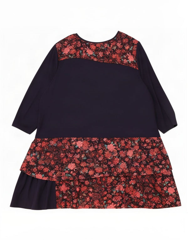 Joe Browns Damen-Stufenkleid mit 3/4-Ärmeln, UK 26 5XL, Marineblau mit Blumenmuster