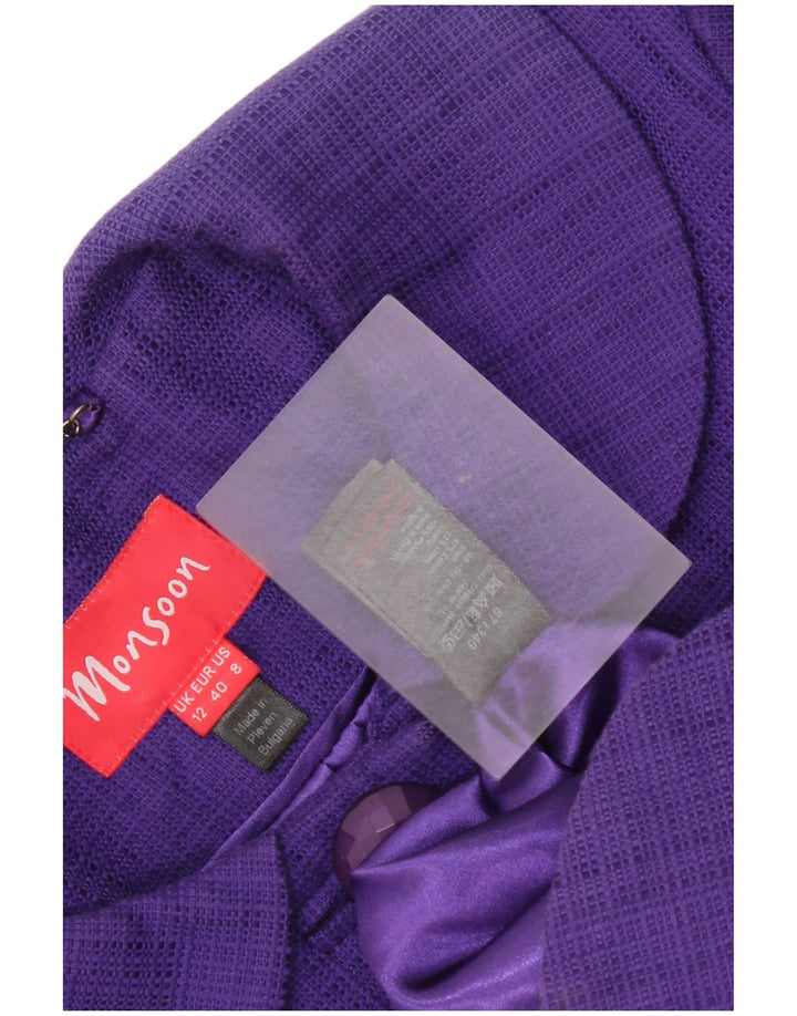 Monsoon Damenmantel UK 12 Mittelviolette Baumwolle
