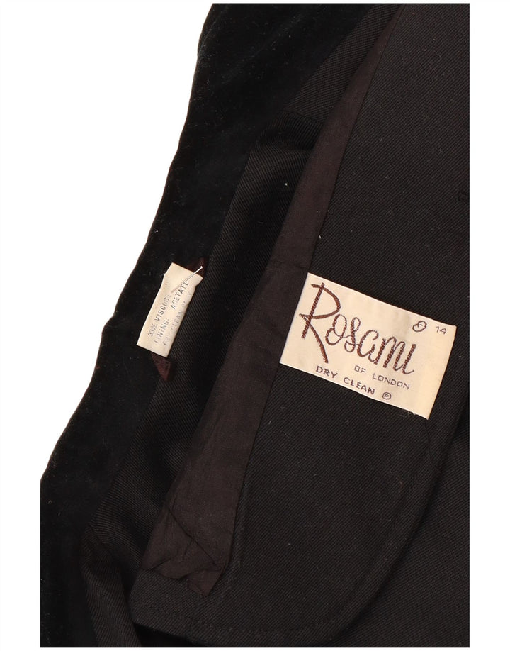 Rosami Damen-Blazerjacke mit 2 Knöpfen, Gr. 14, Größe L, Schwarz, Acetat