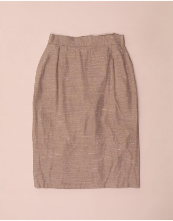 Roccobarocco Damen Bleistiftrock IT 42 Medium W24 Beige geflecktes Leinen