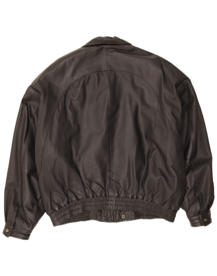 Vintage Herren Lederjacke UK 44 2XL Schwarzes Leder