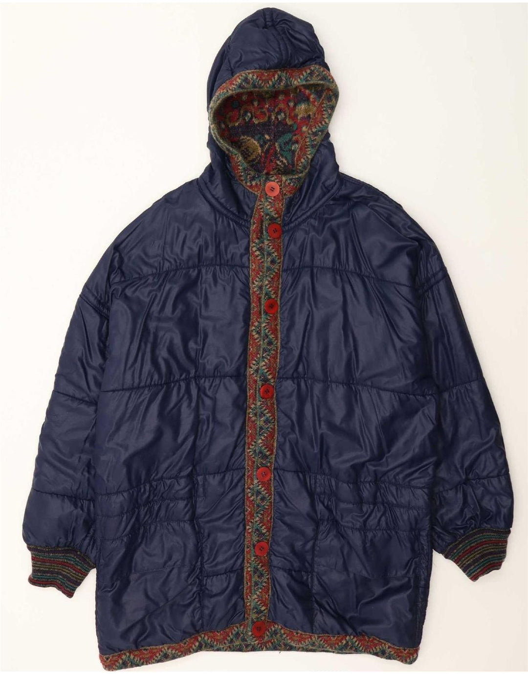 Vintage Herren Wendejacke mit abstraktem Muster UK 42 XL Mehrfarbig