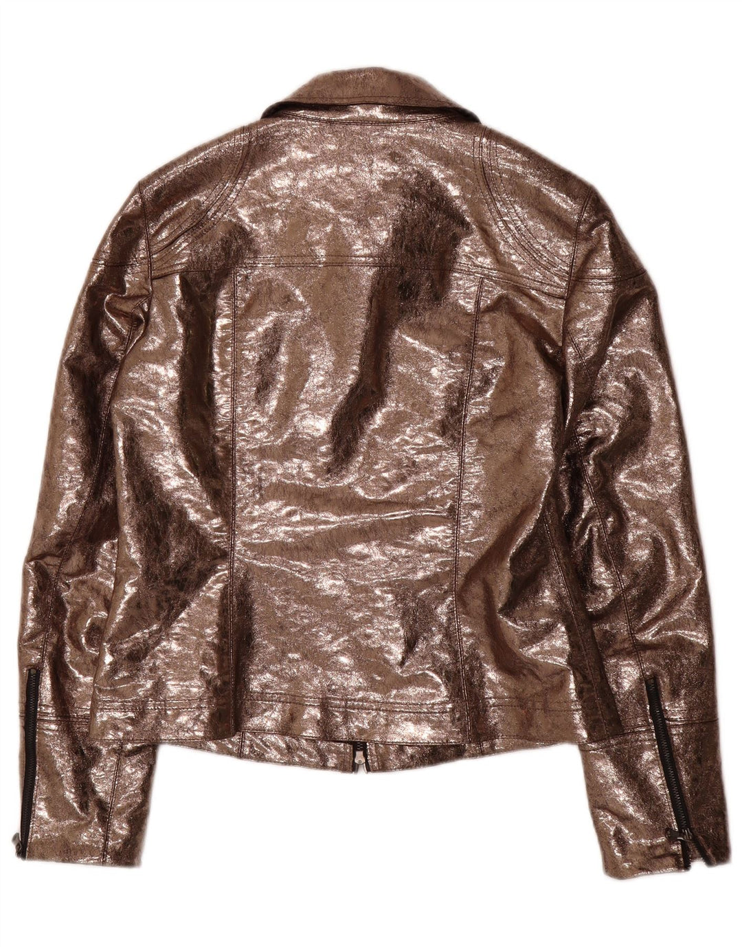 AMBIENTE Damen-Utility-Jacke aus Kunstleder, UK 14, Größe L, braun, Polyester