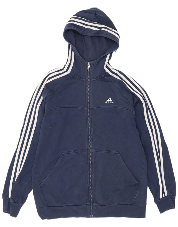 Adidas Jungen Zip Hoodie Pullover 15-16 Jahre Marineblau Baumwolle Sport