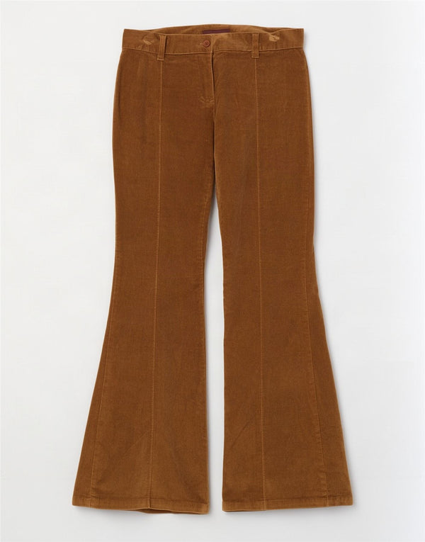 Vintage Damen Flare Cordhose UK 10 Small W28 L30 Braune Baumwolle