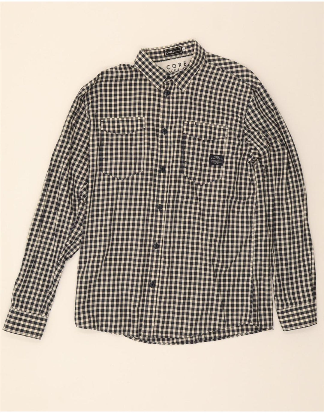 JACK & JONES Mens Shirt XL Black Check Cotton Vintage Jack & Jones and Second-Hand Jack & Jones from Messina Hembry 