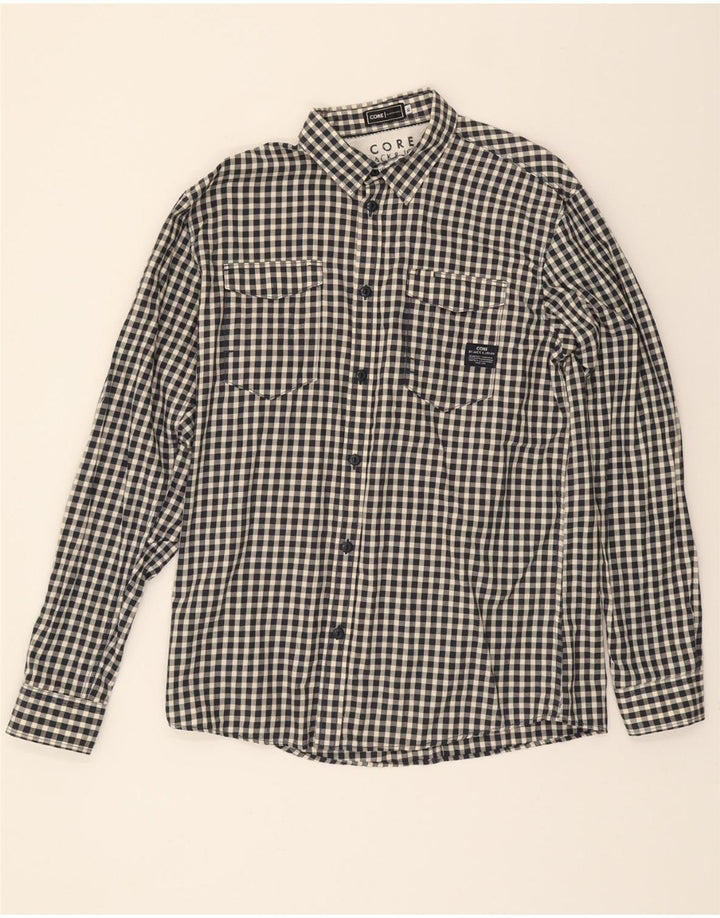 JACK & JONES Mens Shirt XL Black Check Cotton Vintage Jack & Jones and Second-Hand Jack & Jones from Messina Hembry 