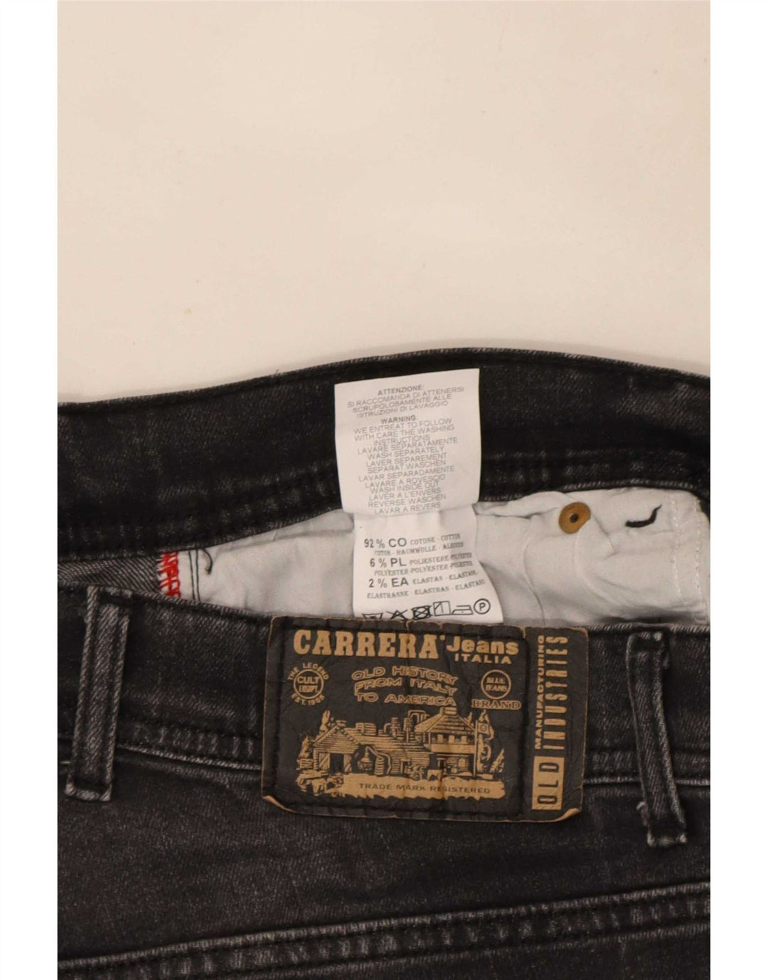 Carrera Herren 717 Distressed Slim Jeans W34 L32 Schwarze Baumwolle