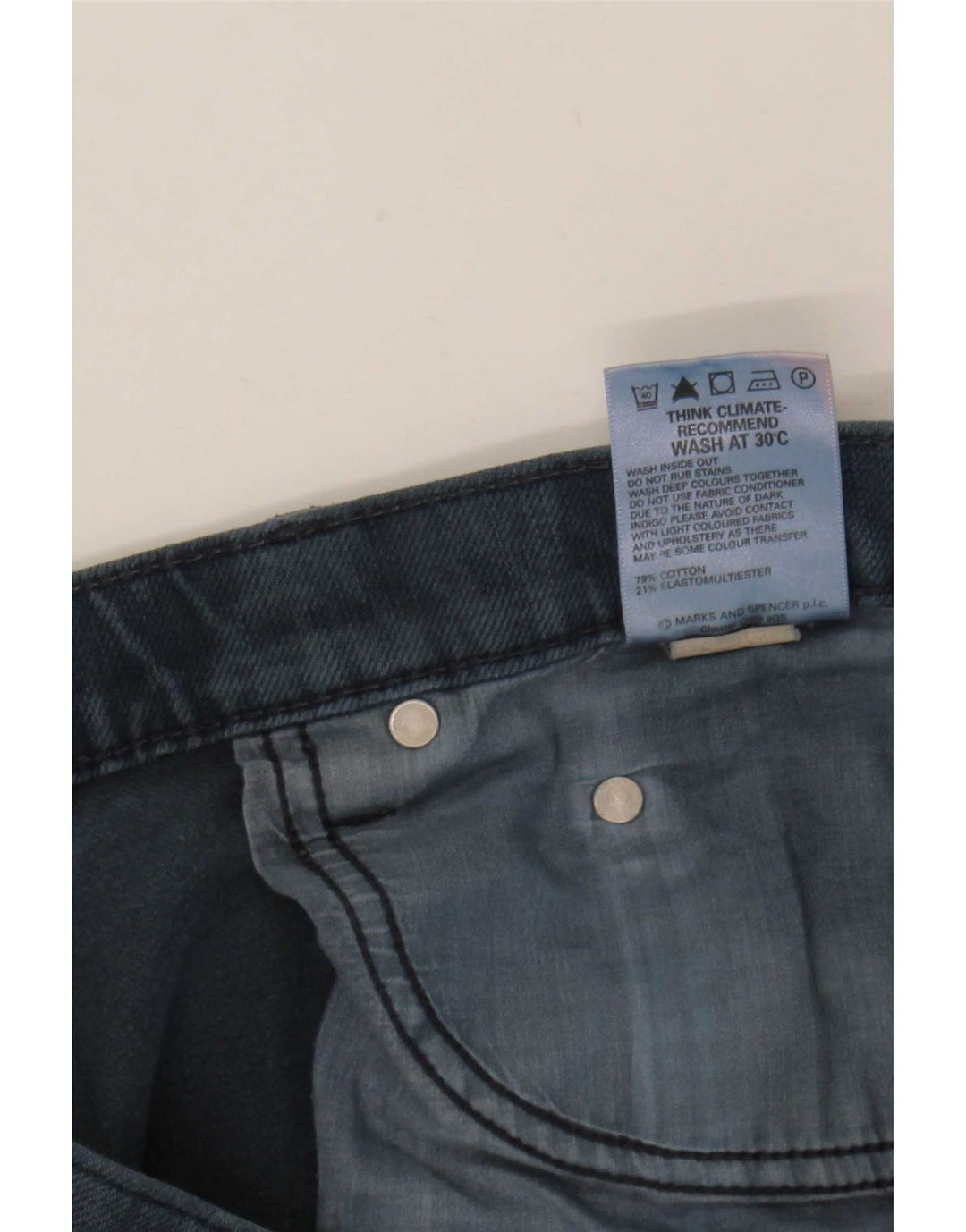 Marks & Spencer Herren Blue Harbor Straight Jeans W34 L31 Marineblaue Baumwolle