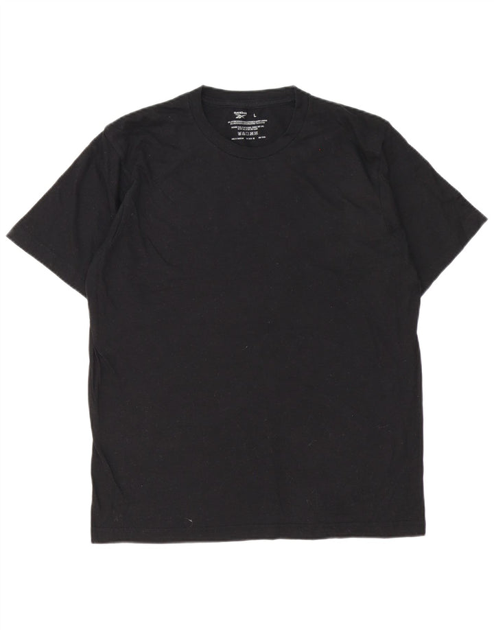 Reebok Herren T-Shirt Top Large Schwarz Baumwolle