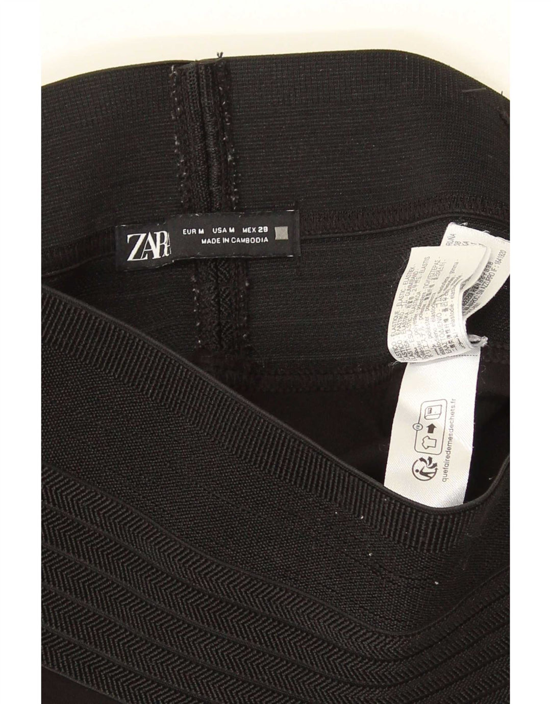 Zara Damen-Leggings mit hoher Taille, mittelschwarz, Polyester