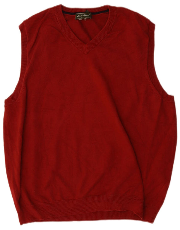 Eddie Bauer Herren Weste Tank Top Medium Burgund Baumwolle