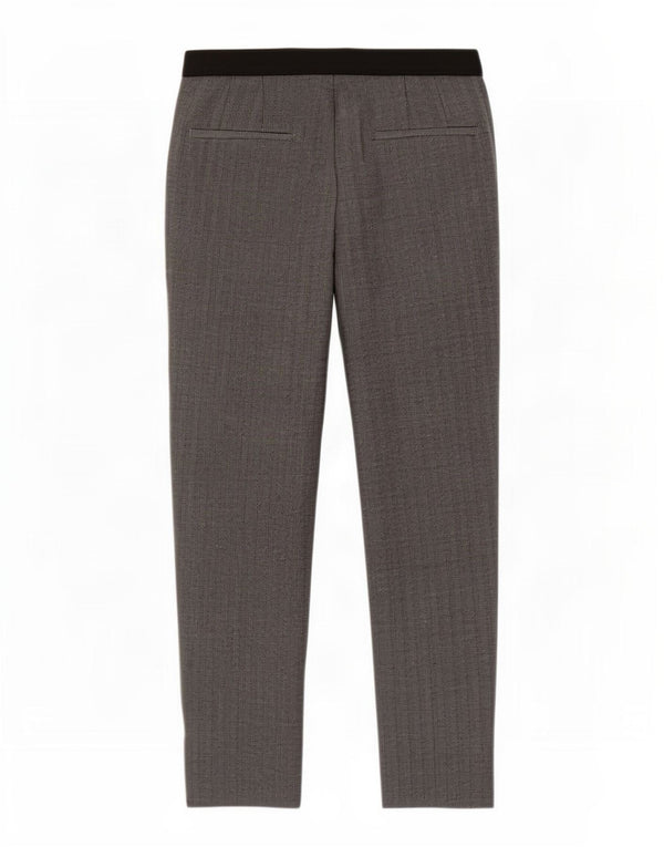 Zara Slim Chino-Hose für Damen, UK 10, Größe S, W26, L26, graues Fischgrätenmuster